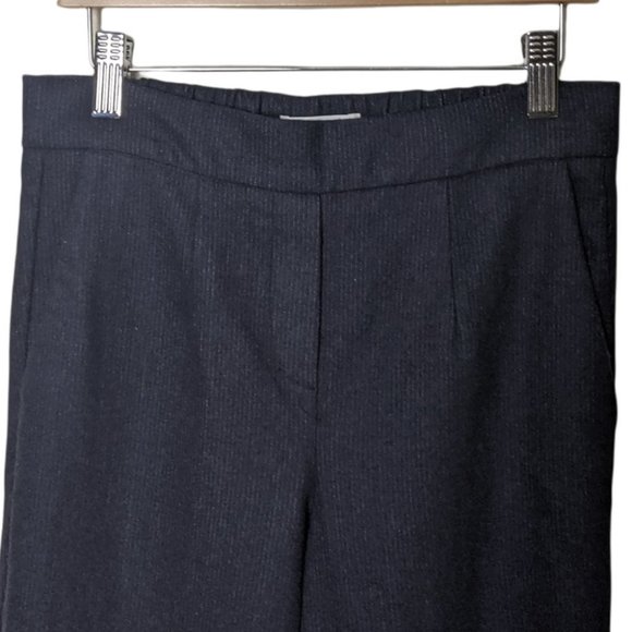 Aritzia Babaton Conan Cropped Dress Pant size 2 Blue Pinstripe Wool Cashmere - Picture 4 of 5